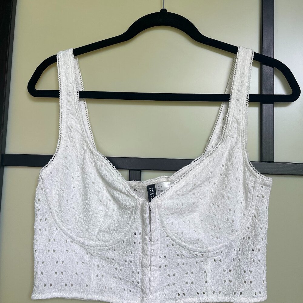 H&M NWT White Corset Camisole L